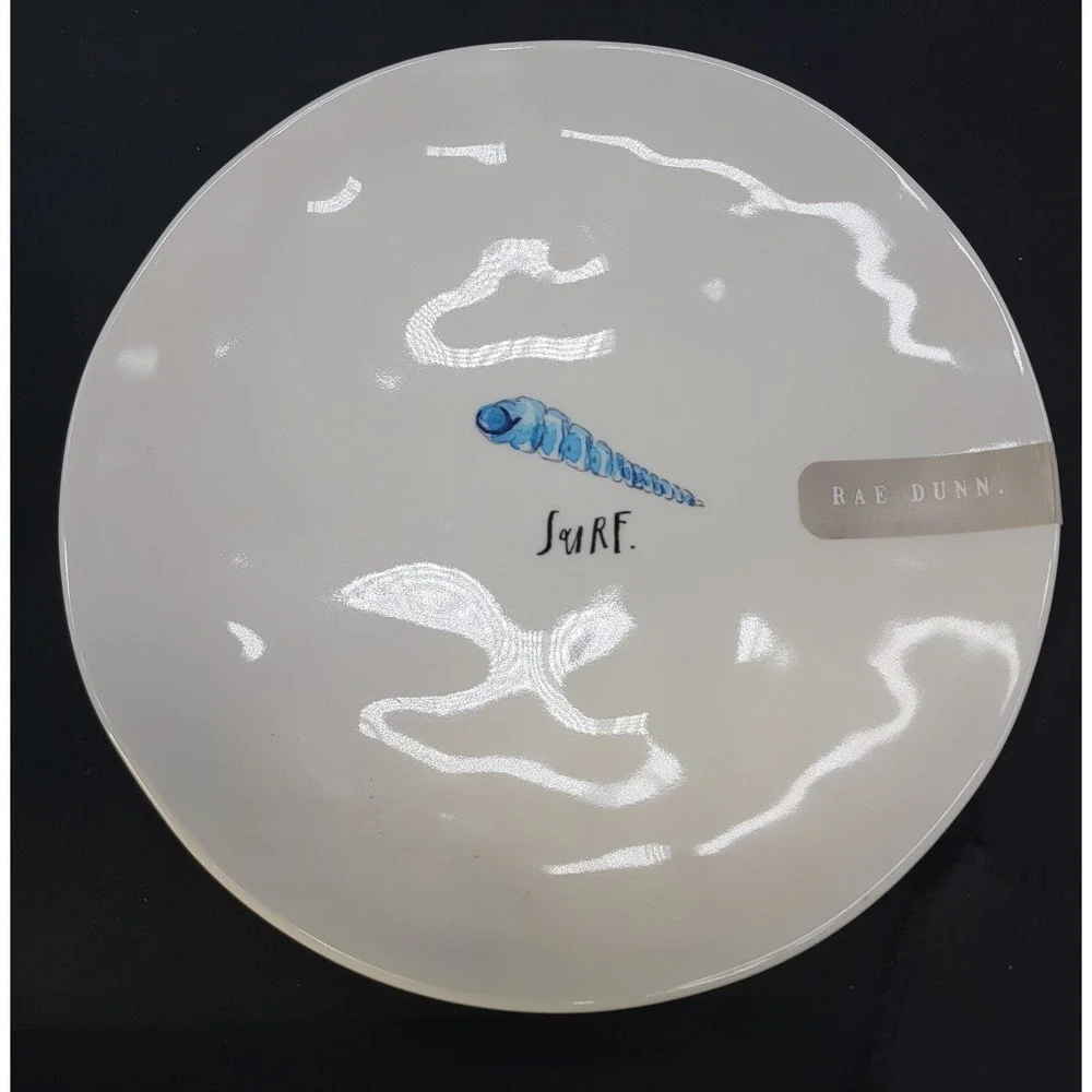 Beach Theme Melamine Snack Dessert Plates Set Sea Shells Pool Dishes Rae Dunn